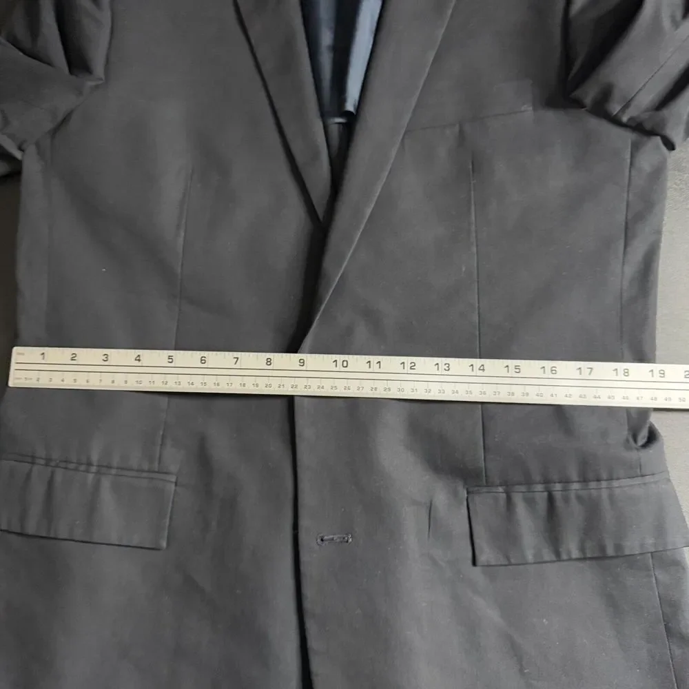 J Crew‎ Thompson 42L Blazer Sport Coat Mens Solid Black Cotton
